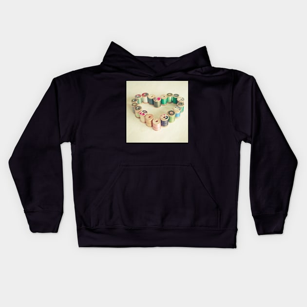 I Heart Sewing Kids Hoodie by Cassia